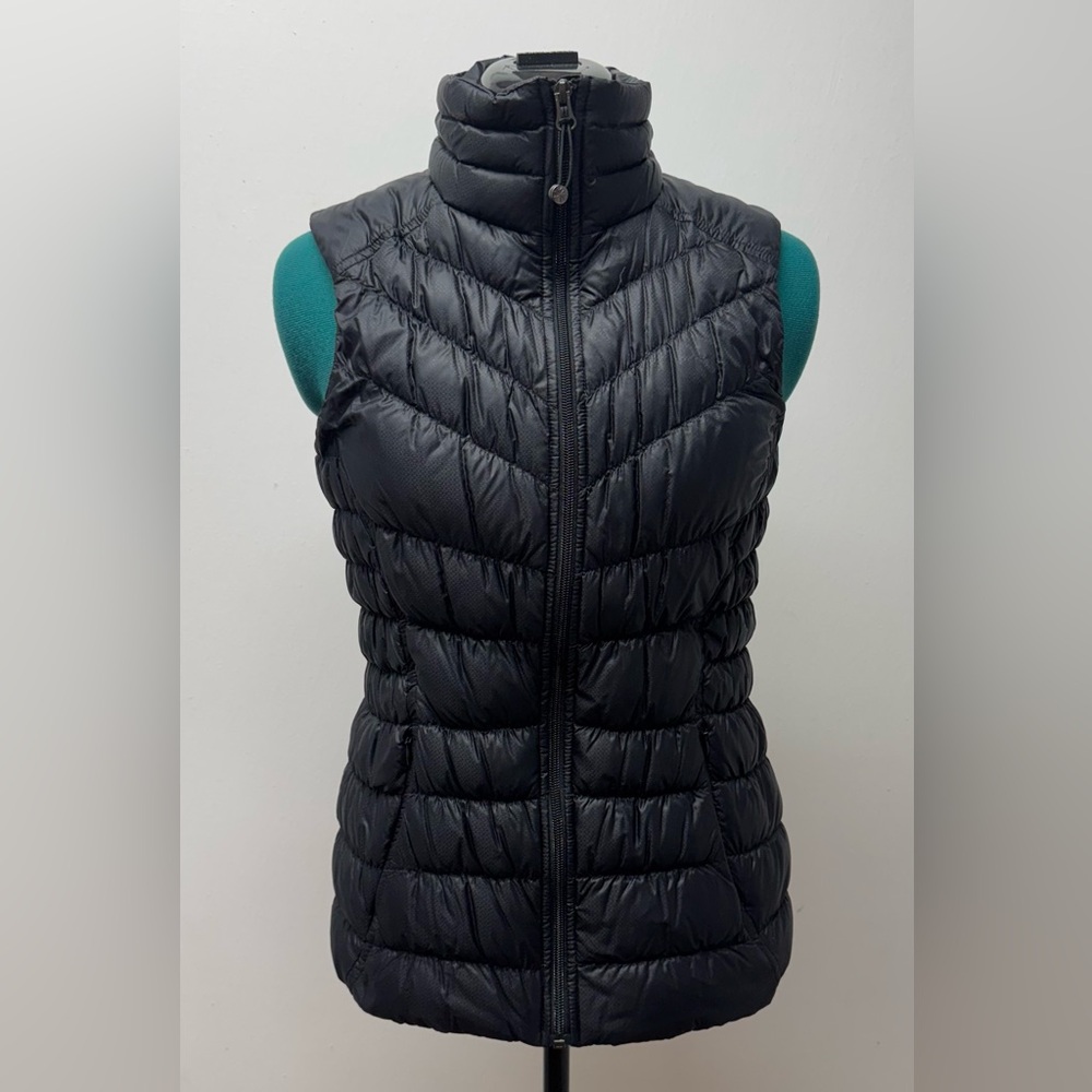 Athleta Women Downalicious Deluxe Quilted Goose Down Puffer Vest Black Size S